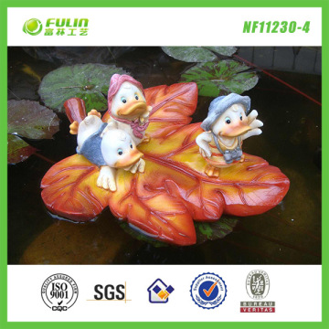 Polyresin PU Garden Leaf Duck Pond Floater (NF11230-4)