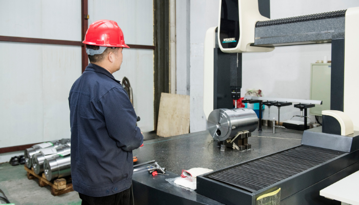 Forged component under CMM inspection