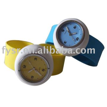 the promotional silicone slap wristband watch