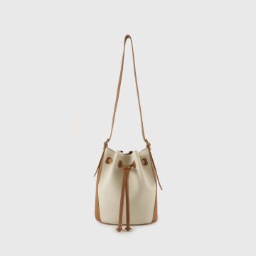 Bolsa crossbody de cordão de couro pu para mulheres