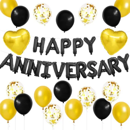 Black anniversary commemorative balloons