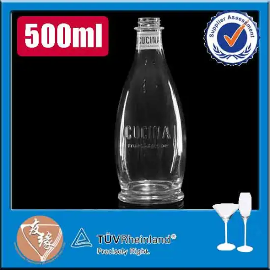 Factory Custom Made Branded 500ml Liquid Glass Hand Soap Bottle