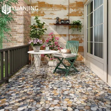 New Arrival 400x400mm 3D Pebble Cobblestone Finish Exterior Flooring Ceramic Porcelain Tiles - Non-Slip Design