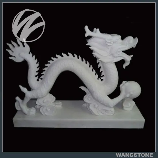 Outdoor Chinese Style White Stone Dragon Statue