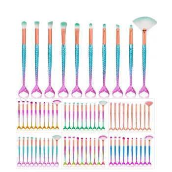 10 Pcs Mermaid Diamond Gradient Eye Makeup Brush Set