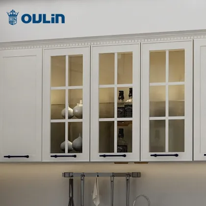 American pastoral shaped paint door style kitchen cabinet