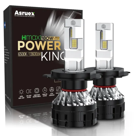 180W Asruex OEM ODM LED Headlights: 13600LM Super Bright Car Light Bulbs for H4 Headlights