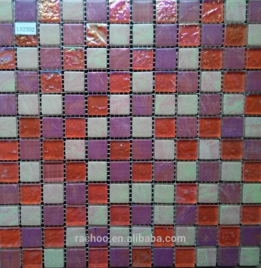 Red Solid glass man made stone mosaic flooring kitchen wall use tile