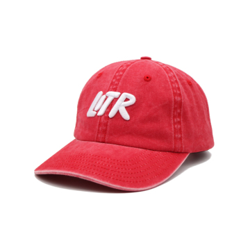 Cuci Kapas Merah Red 3D Bordir Topi Ayah