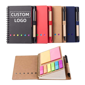 Custom Printed LOGO Hardcover Spiral Kraft Paper Notebook A5 A6 Memo Pad