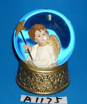 Christmas Decoration Gold Angel Snow Globe