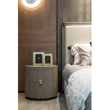 Dreamy Streamline Gold Accent Nightstand