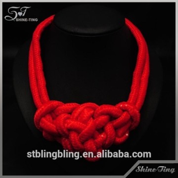 Classical Chinese knot cord necklace with thick string