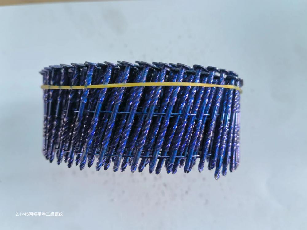 Thread Blue Paint Coil Nails