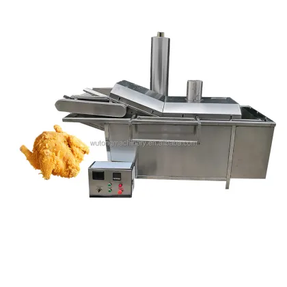 Conveyor Belt Continuous Deep Fryer Machine for Burger King French Fries and Chicken