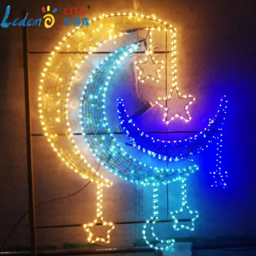 LED Moon Star Motiv Light für Ramadan Festival -Feier im Freien