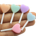 Nouvelle couleur claire Mini coeur bonbons sucette en forme de résines à dos plat Cabochon bricolage articles de jouet pour enfants charmes à la main