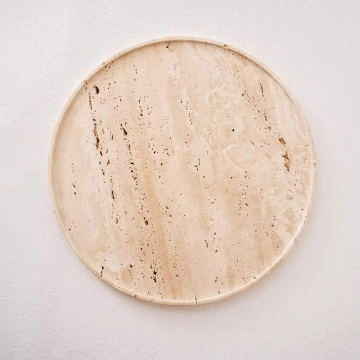 2024 Yinhe Stone: Premium 100% Natural Marble & Travertine Custom Round Trays for Bathroom Accessories and Décor