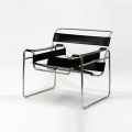 Marcel Breuer Metal Leather Wassily Lounge Armchair