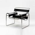 Marcel Breuer Metaal Leer Wassily Lounge Fauteuil