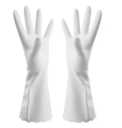 flock lined lined pvc household gloves, rubber gloves wash gloves