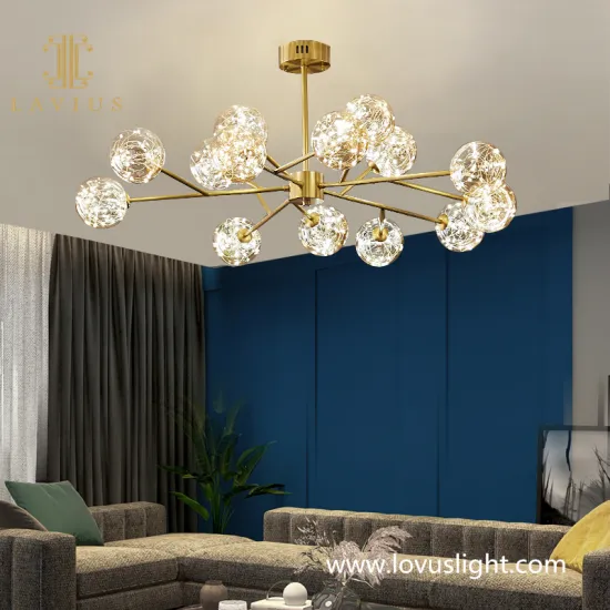 Villa dining room chandelier glass ball Phnom Penh chandelier villa custom project