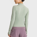 Double-sided Nylon Zipper Womens Stretch Riding Base Layer