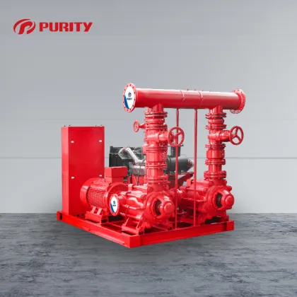 Fire Pump Group System with Electric and Jockey Pumps, Control Cabinet, and VFD