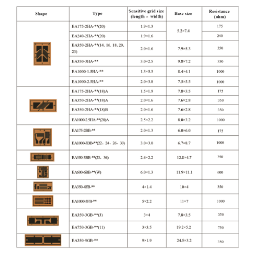 Round Grid Shape Strain Gauge