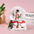 Christmas Snowman Music Box Rotating Colorful Light Crafts