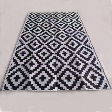 Polypropylene RV Mats: Indoor/Outdoor Patios Black and White Rugs (Clearance)
