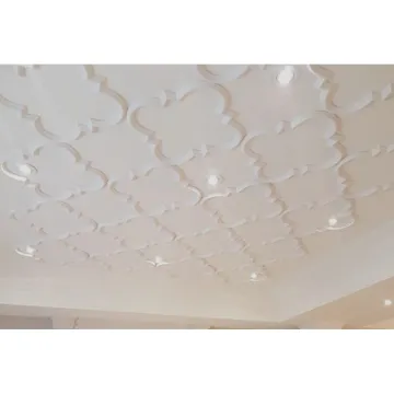 Flexible Soundproof PU Material False Ceiling Cornices for Simple Home Decor White