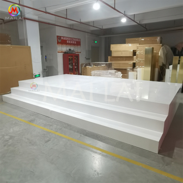 Glossy Large Stage White Acrylic Background for Wedding Supplies and Events