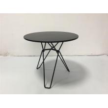 Black round table