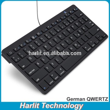 Mini USB Wired Computer Keyboard Ultra Slim USB Keyboard German QWERTZ Laptop Desktop USB Wired Keyboard