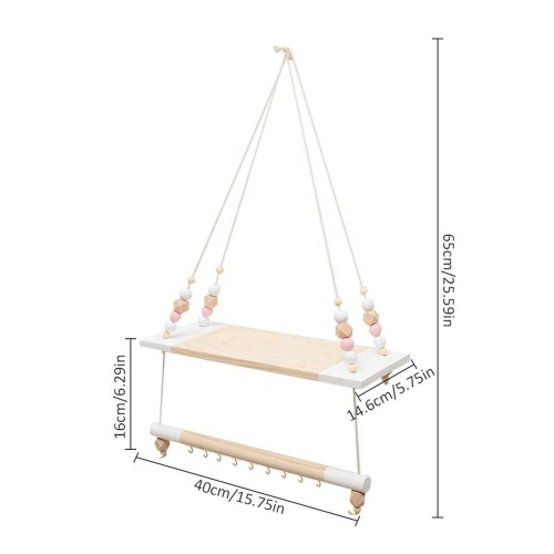 Storage Shelf Nordic Wall Hanging Shelf Swing Rope