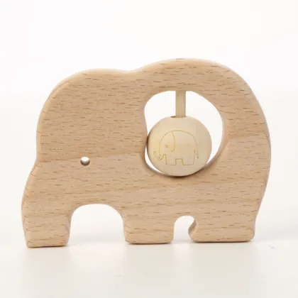 Handmade Wooden Montessori Toys for Boys and Girls Aged 36+ Months: Animal Rattle Toys for Kids