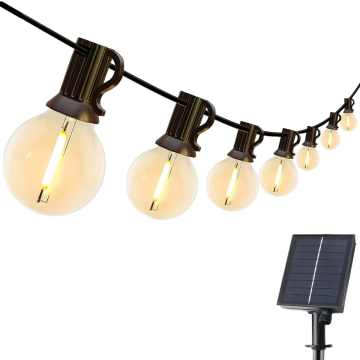 Outdoor Solar LED Garden String Lights 10m Warm White IP68 Rating