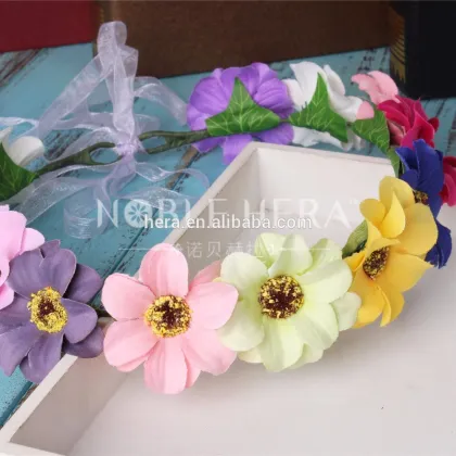 Newest Beach hair Accessories Daisy Floral Hair Bands Garlands Wreath