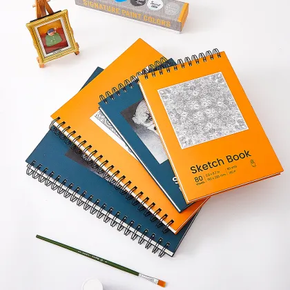 Paper hardcover twin ring sketchbook notebook