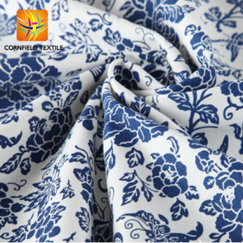พอร์ซเลนสีน้ำเงินและสีขาวผ้าฝ้าย 100% พิมพ์ผ้าผืนผ้าใบ