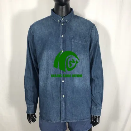 Kango Factory: Cheap All-Season Printed Long Sleeve Denim Shirt