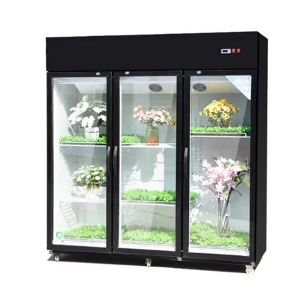 Transparent Glass Door Commercial Flower Fresh-keeping Cabinet