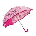 Cute Strawberry Printed Kids Safety Open Umbrella