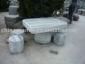 garden stone table and bench