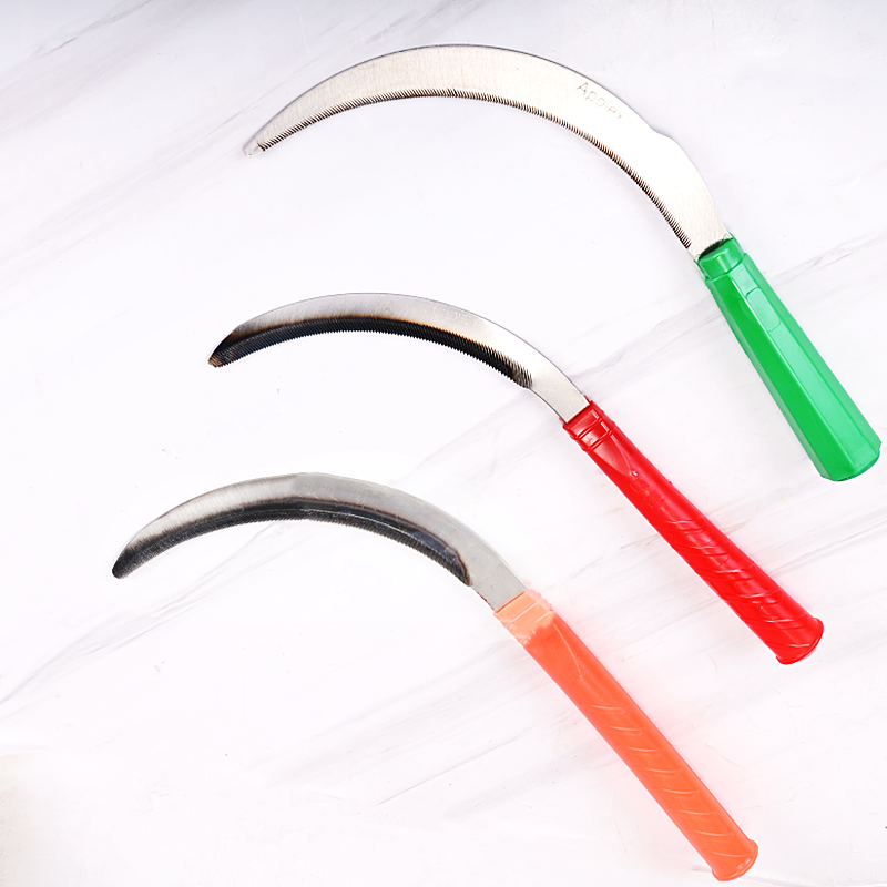 Agricultural mowing tools plastic handle scythe oil palm sickle grass sickle for sale