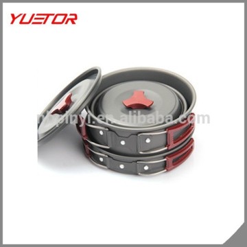 YUETOR Picnic Camping Hiking Backpacking Pot Pan Cookware Outdoor Cooking bowl set