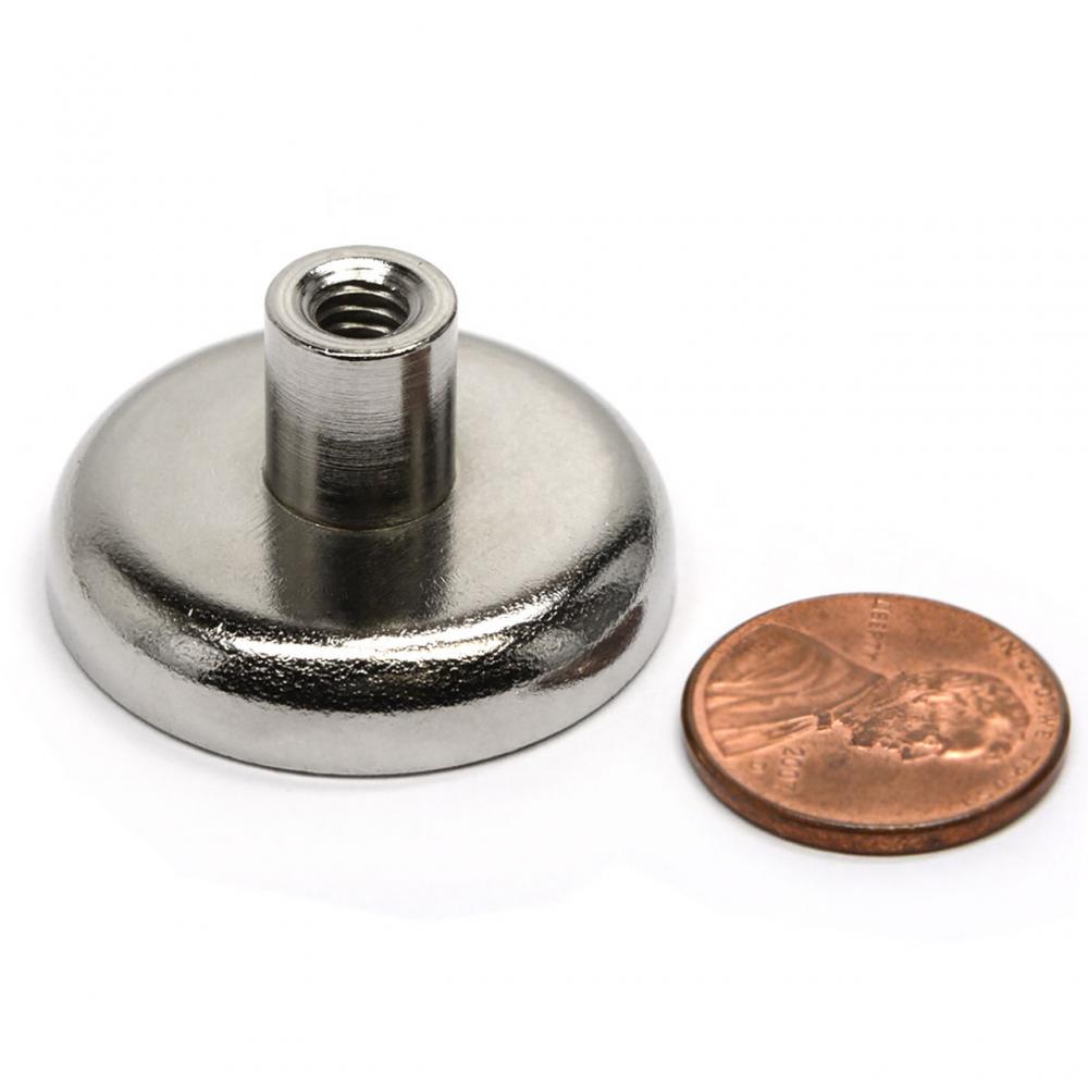 99 LB Cup Magnet w/ Female Threaded Stud #12-24 1.26" Diameter Neodymium Cup Magnet