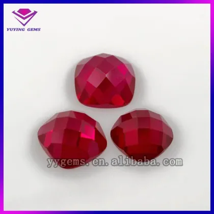 Cushion shape Synthetic Corundum Pigeon Blood Red Ruby Stone Prices