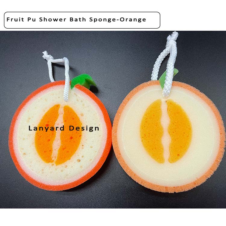 2022 Hot Sale Esponja De Frutas Bath Fruit Pu Shower Bath Sponge Orange Shape Cleaning Sponge For Removing Smell 2 Jpg